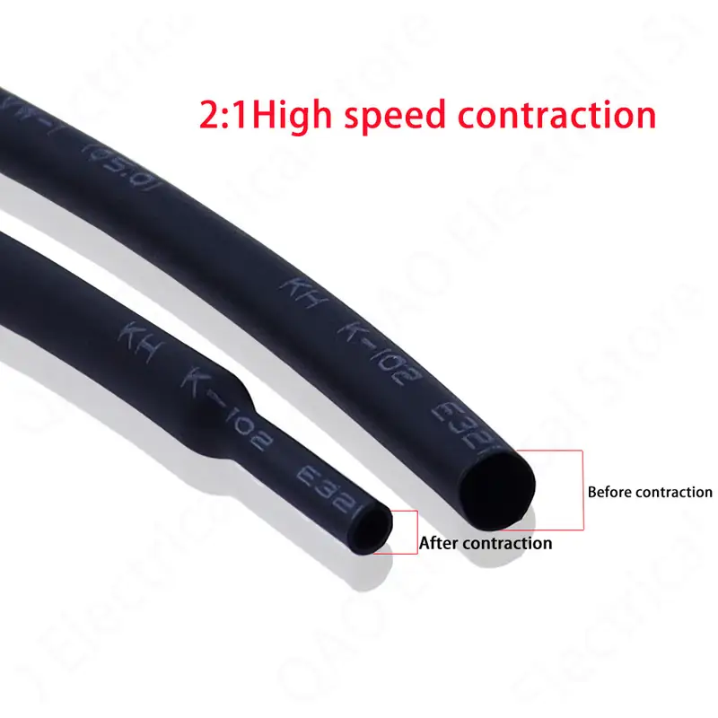 5 METER/LOT BLACK 1mm 1.5mm 2mm 2.5mm 3mm 3.5mm 4mm 5mm 6mm Heat Shrink Tubing Tube - Image 2