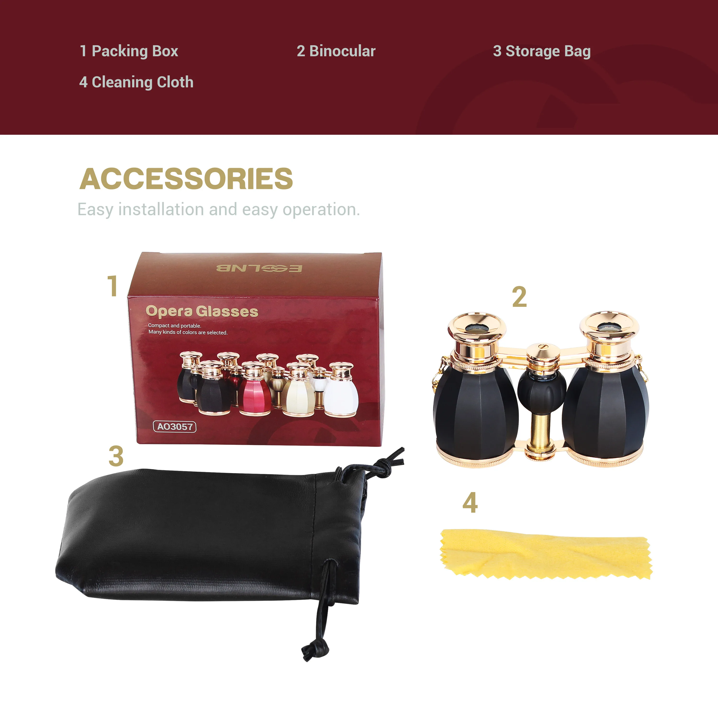 4X30mm Opera Glasses Binoculars for Women Adults Theater Glasses Compact Binoculars for Theater and Concerts