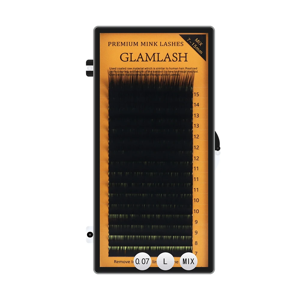 GLAMLASH L +LCLDLU(M)N изгиб 7 ~ 15 мм микс 16 рядовстандартные норковые ресницы для наращивания отдельные ресницы Мягкие Накладные ресницы (art.: 7b0b32e29) - 7b0b32e29
