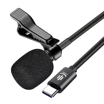 

Besegad 3m Mini Clip-on Lavalier Lapel Microphone Mic with USB Type-C Interface for Voice Chat Video Recording Interviews