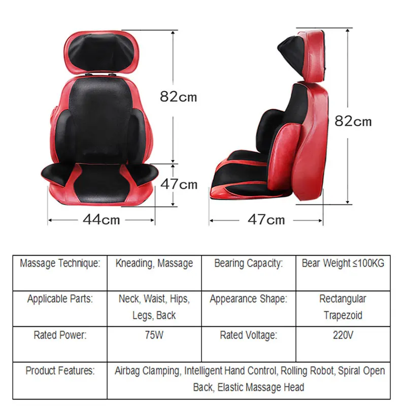 US $348.17 Neck Waist Back Hips Kneading Massage Cushion Heating Vibration MultiFunction Airbag Massage Cushion