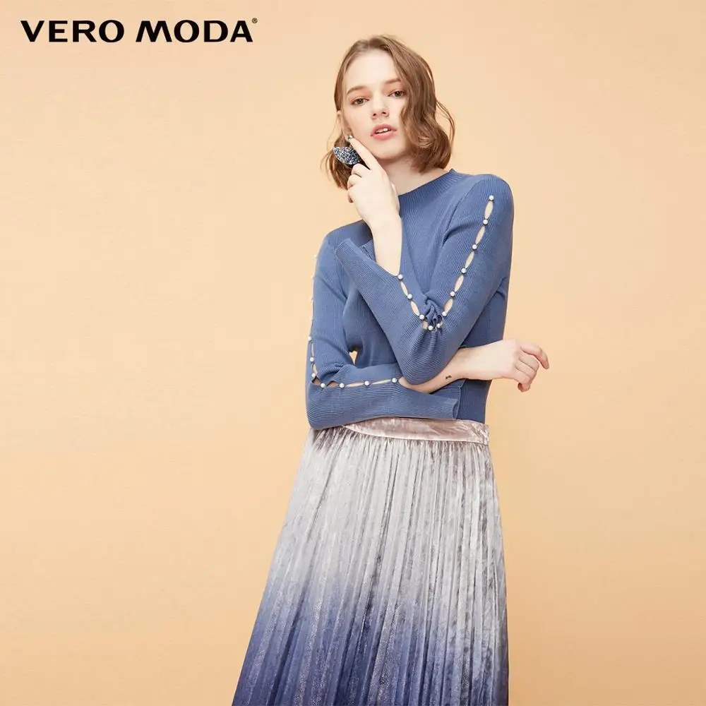 Vero Moda женский базовый приталенный свитер с искусственным жемчугом | 319124528