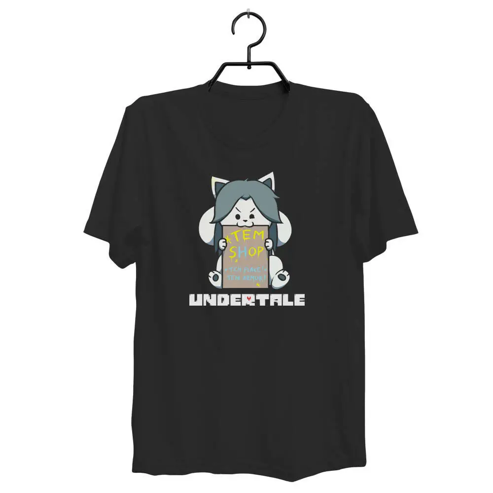 Temmie Tem Shop Undertale черная футболка видео игра бесплатная доставка топы оптом на заказ