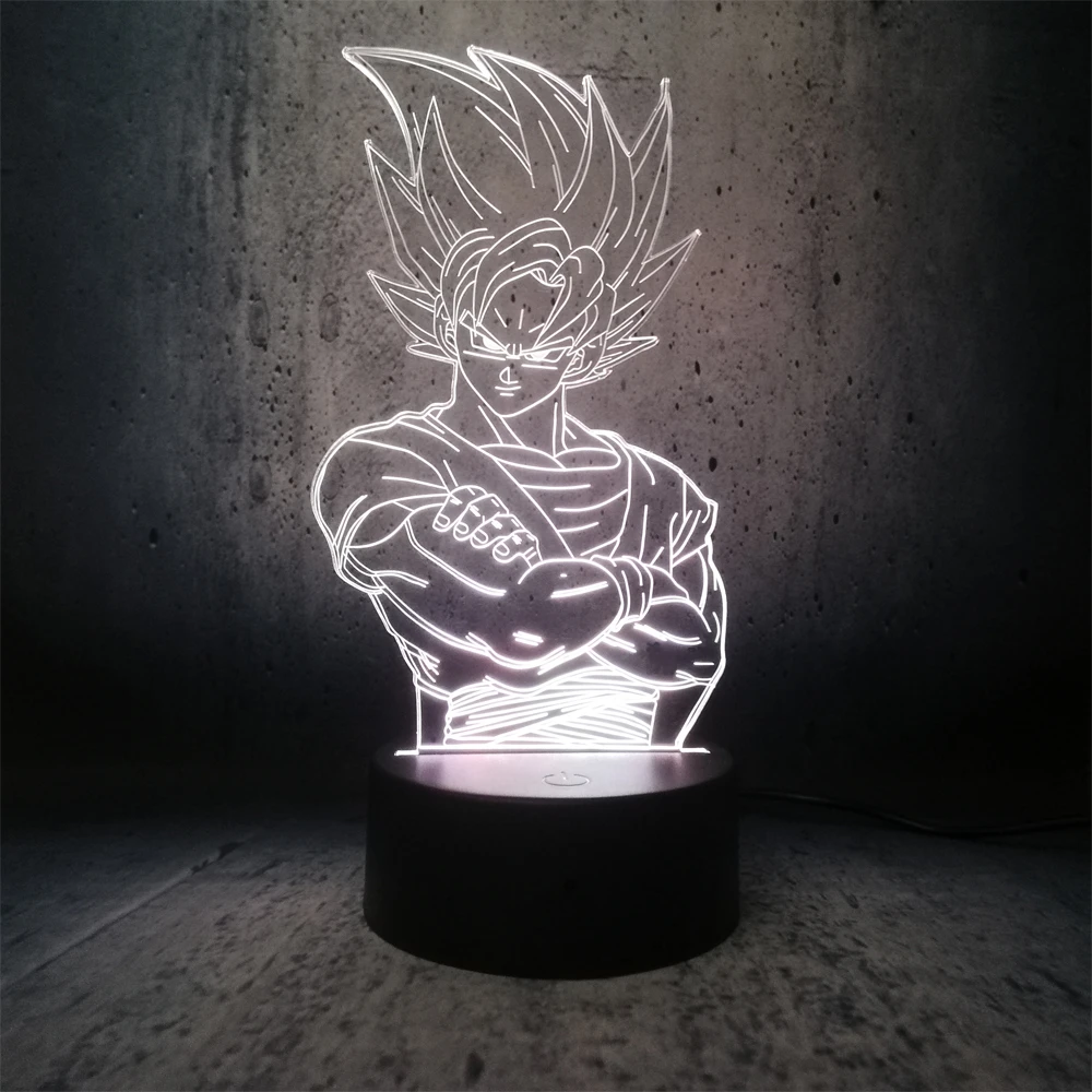 Nueva lámpara LED de mesa 3D de Goku con expresión de dragón enojado,  Luminaria LED de noche, lámpara de sueño creativa para niño y Chico, regalo  para vacaciones|Luces de noche LED| -