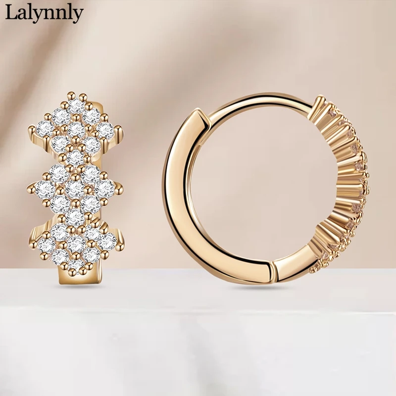 Lalynnally роскошные свадебные серьги для женщин кубические кольца с цирконом