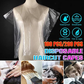 

100/200pcs Disposable Hair Cutting Capes Kit Salon Gown Hair Cut Cutting Salon Stylist Cape Home Barber Cloth Hairdressing Cape