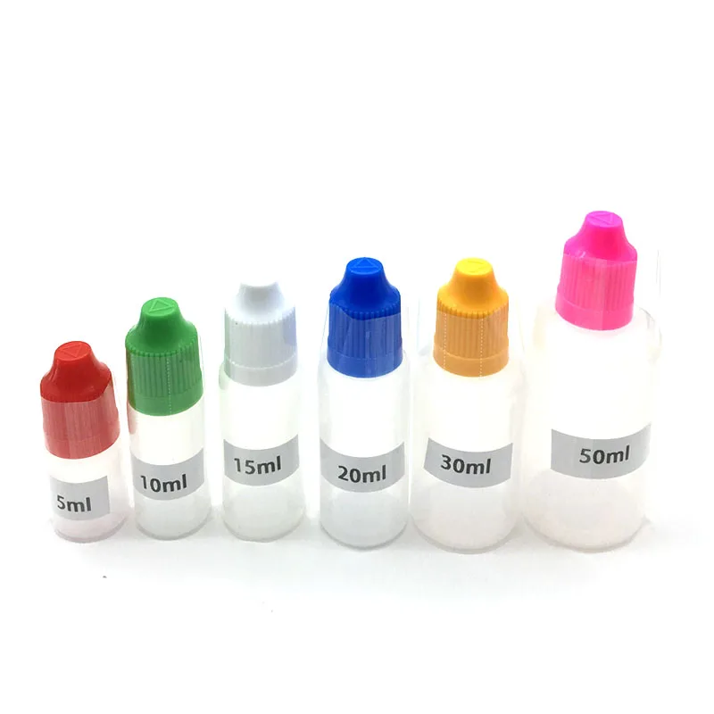 200pcs/lot Heat Shrink Tube Clear PVC Wrap Film for 5ml 10ml 15ml 20ml 30ml 50ml Plastic Bottle E Liquid Bottle Free Shpping