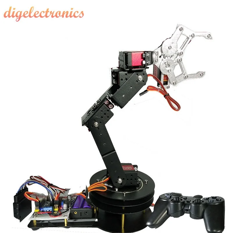 Робот 6 DOF манипулятор с вращающаяся основа металлический сплав механическая рука зажим коготь Роботизированная шасси для Arduino механическая модель