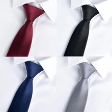 Zipper Necktie Polyester Men Unisex Shirt Suit Business Banquet Wedding Daily Casual Korean Narrow Solid-color Tie Gifts Trendy