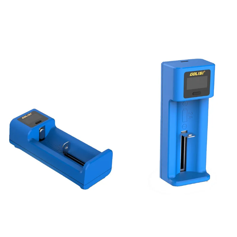 Golisi I2 I4 I1 ЖК-дисплей USB порт Smart Lite зарядное устройство для Li-ion/Ni-mh/Ni-cd батареи 2 слота - Цвет: I1 blue