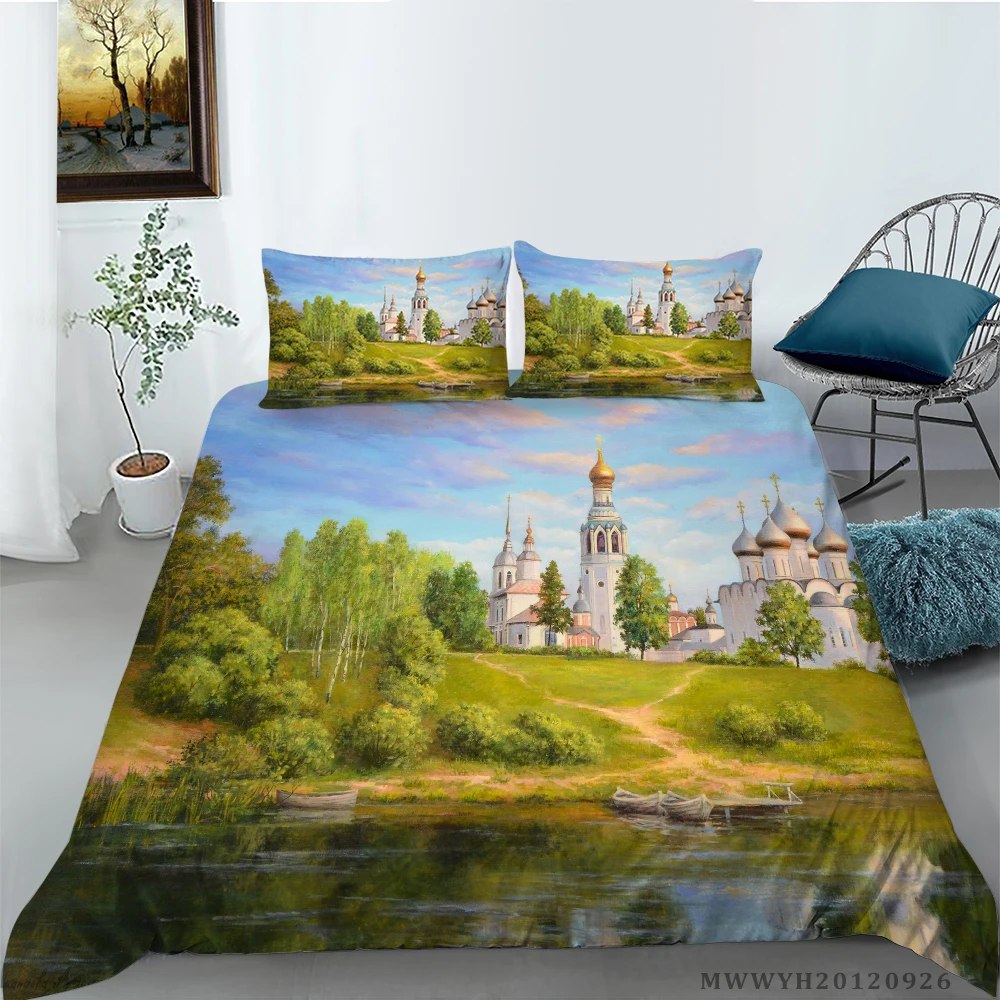Home & Living 3D Winter Scenery Oil Painting ZZD1883 Duvet Cover