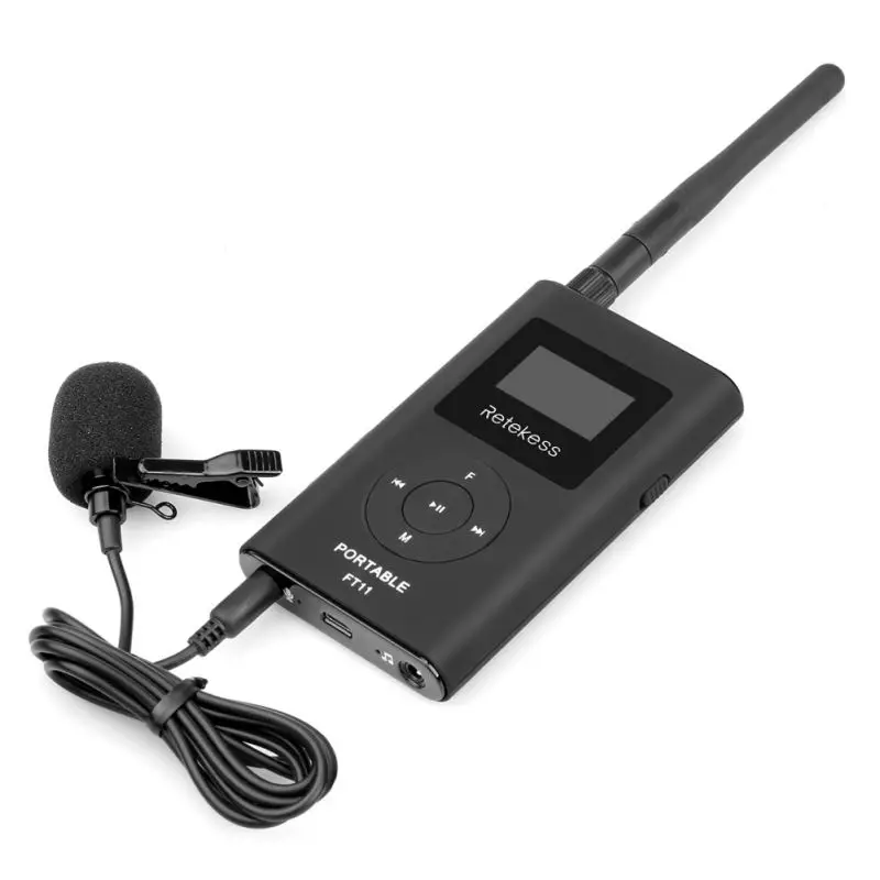 

Portable FM Transmitter With Mic 3.5mm AUX Cable Support Memory Card For MP3 Audio Transmission PC Phone