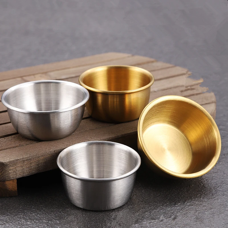 Ramekin Sauce Dipping Bowl Mini Sauce Cups Pudding Condiment Cups For Home Party Restaurant 6Cm-1Pc Silver Gst1049