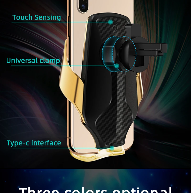 R9 Smart sensor автомобильное беспроводное зарядное устройство для iphone 8 X XR XS Max Беспроводная Быстрая зарядка автомобильный держатель 10 Вт автомобильное зарядное устройство для samsung S8