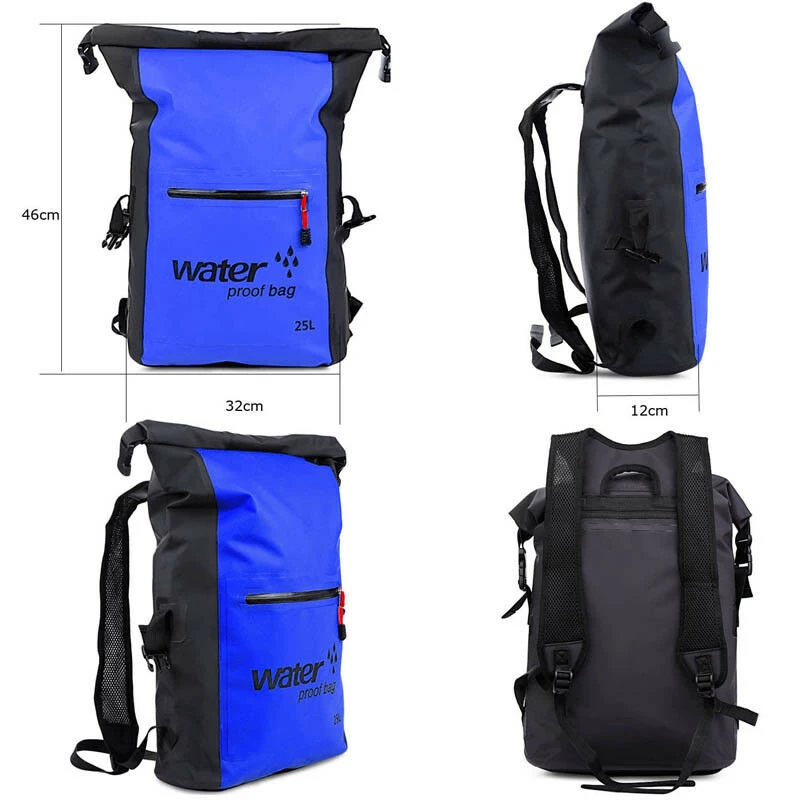 25L Women Girl Waterproof PVC Travel Backpack Breathable Dry Bag Rucksack