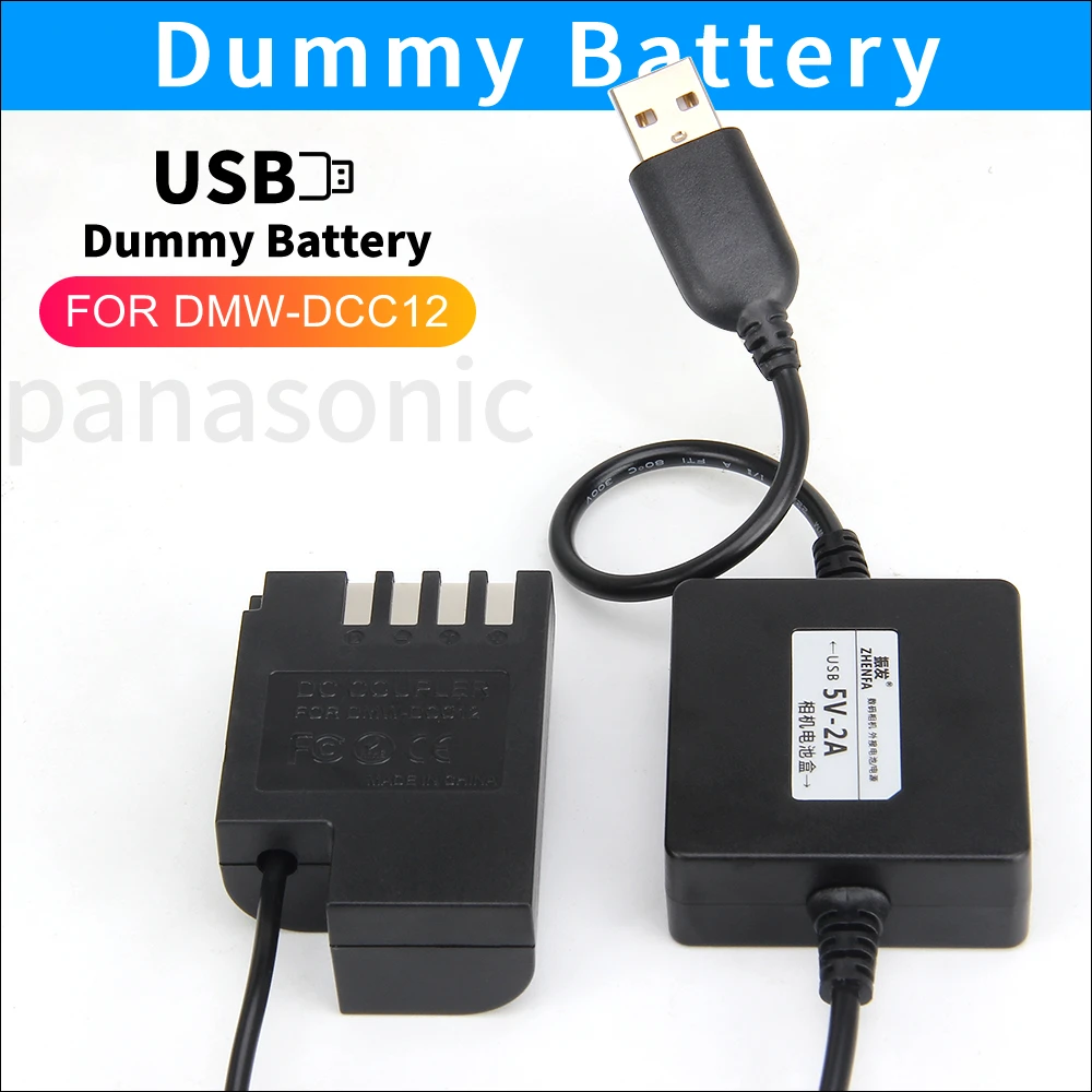 DMW-BLF19E batería simulada DMW DCC12 acoplador + acumuladores adaptador USB para Panasonic Lumix Dmc-DMC-GH3 DMC-GH4 GH5 GH4 GH5s G9