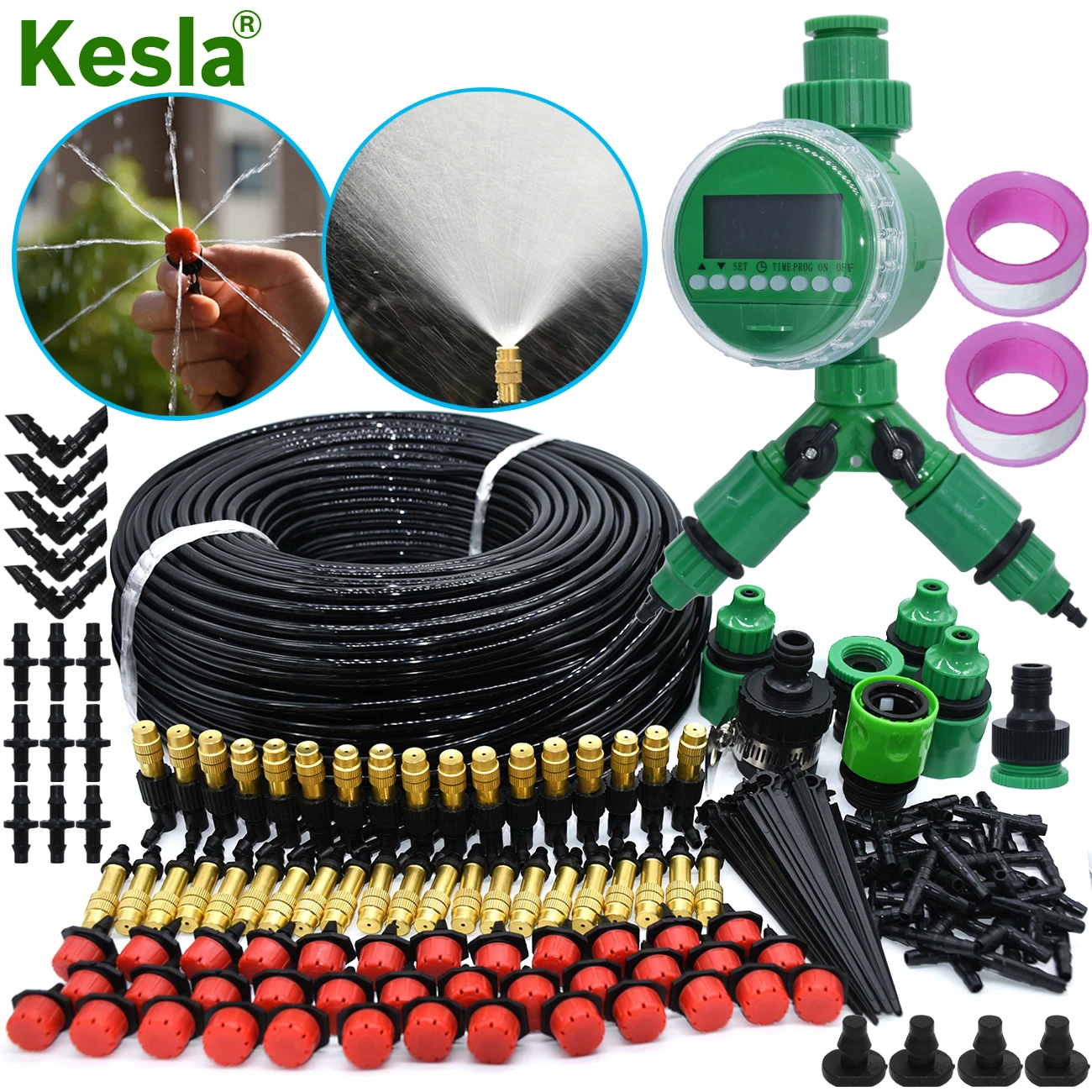 46M Automatic Drip Irrigation System Kit Timer Micro Sprinkler Garden Watering 46M Automatic Drip Irrigation System Kit Timer Micro Sprinkler Garden Watering