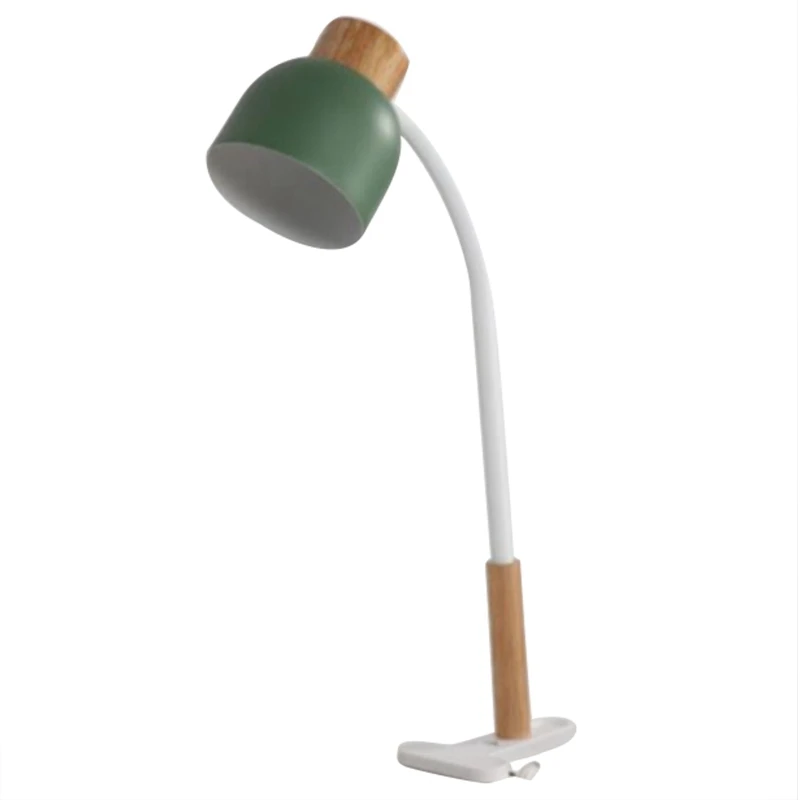 

ELEG-Nordic Simple Iron Wood Table Lamp Modern Countryside Desk Lamp Led For Study Bedroom Parlor Bookstore Hotel Clip-On Table