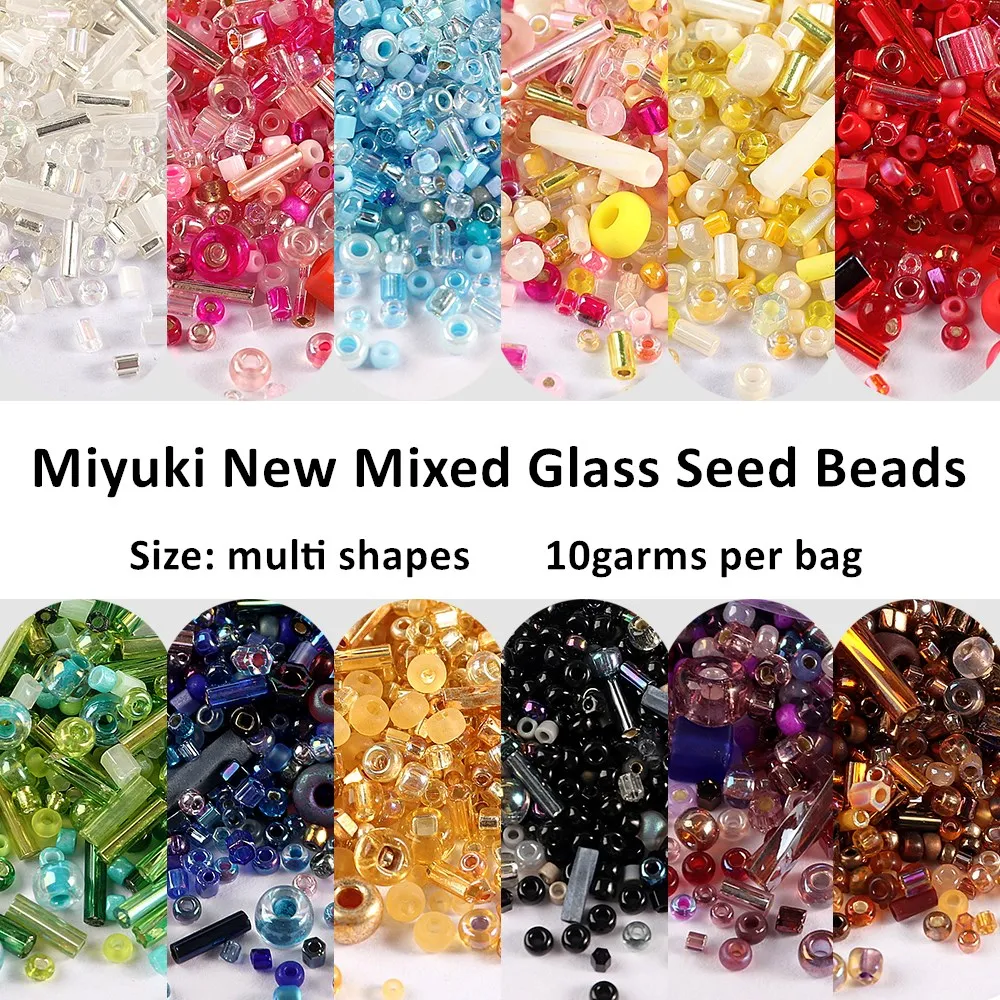 500Pcs Japan Miyuki Seed Beads Mixed Delica Round Glass Beads Mix Colors and Size Glass Twist Bugle Tube For Clothing Accessory 1