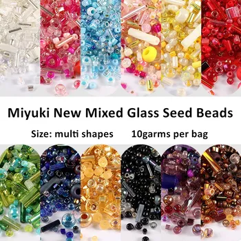 500Pcs Japan Miyuki Seed Beads Mixed Delica Round Glass Beads Mix Colors and Size Glass Twist Bugle Tube For Clothing Accessory 1