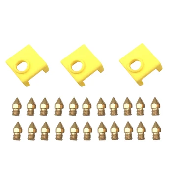 

25PCS/Set 3D Printer Accessories MK8 1.75mm Nozzle + MK8 Silicone Sleeve Socks for CR-10 Ender 3 3D Printer Parts Kit