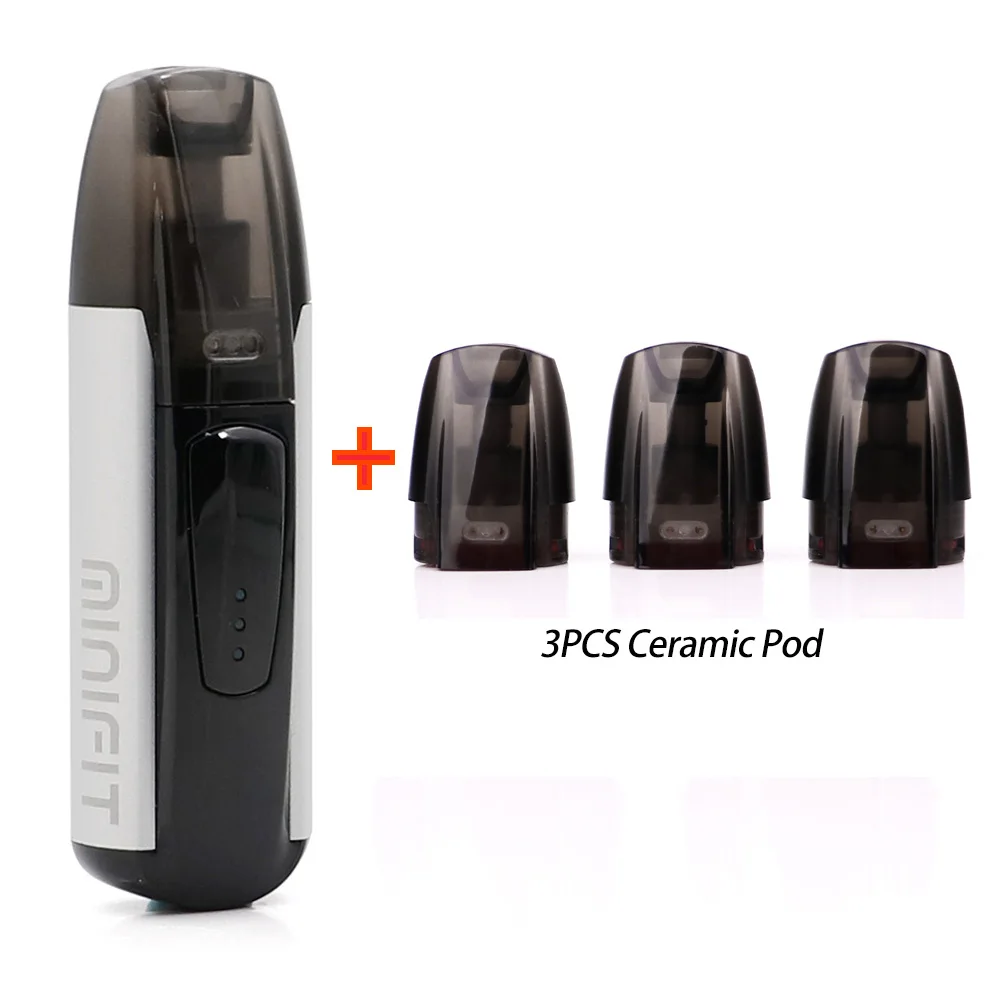 white 3 ceramic pod Justfog minifit стартовый комплект 370 мАч все в одном vape комплект как justfog q16 с батареей MINIFIT компактный pod vaping устройство - Цвет: white 3 ceramic pod