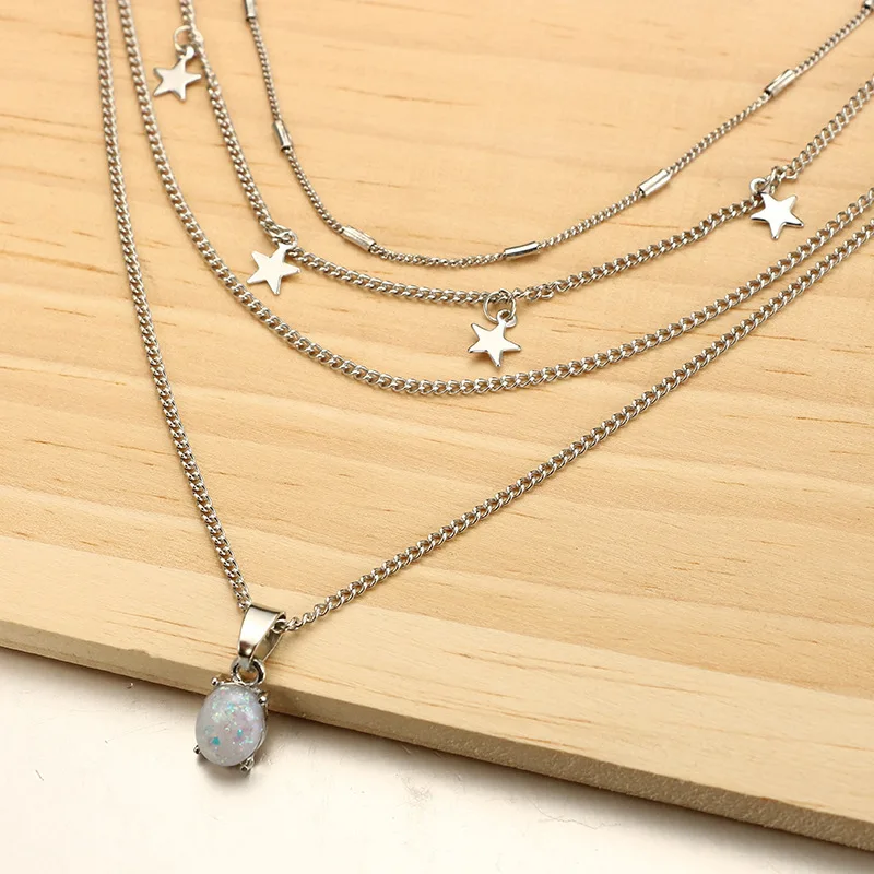 Богемное Ретро стиль многослойное ожерелье на шею Женская подвеска на цепочке ювелирные изделия