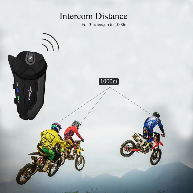 Гарнитура для мотоциклетного шлема R1 с поддержкой Wi Fi Bluetooth 4 1 и HD камерой