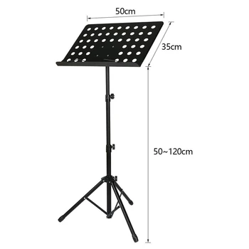 

SEWS-50 x 35cm Sheet Music Stand Folding Metal Music Score Tripod Stand Holder with Widened Thickened Large Panel for All Musica