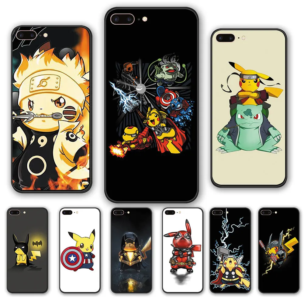 Забавное японское аниме PIKACHU чехол для iphone 5 5S se, 6, 6 S, 7, 8, Мягкий ТПУ силиконовый чехол для телефона iphone X XS XR 11 Pro Max