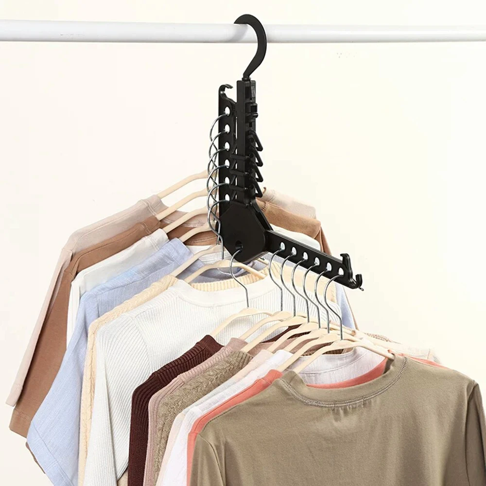 

1pcs Magic Creative Portable Folding Clothe Hanger Plastic Rack Hook Multifunctional Magic Clothe RackOrganizer Minimalist style