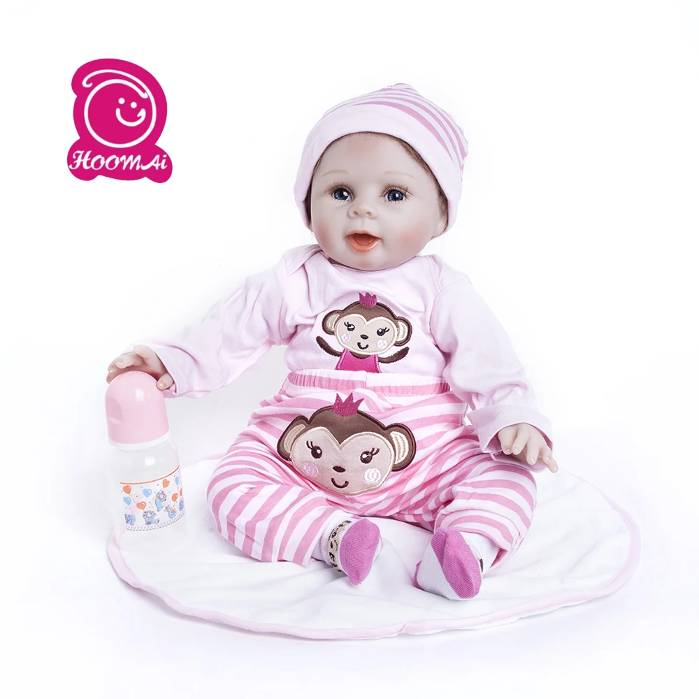 

55cm Lifelike Soft Silicone Reborn Baby Doll Handmade Clothes Reborn Brinquedos Early Education children on Birthday Gift