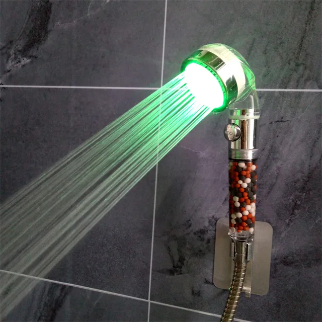 Alcachofa de ducha cambio de color eso electricidad agua fluir , sin  batería necesario , con luz LED, Mode de Mujer