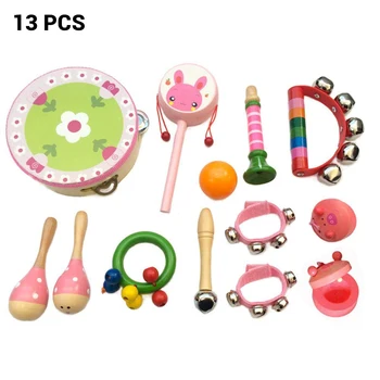 

Kids 'S Funny Toys 13PCS Educational Musical Instruments Rattle Hand Bells Band Roll children Developing Talents Toys