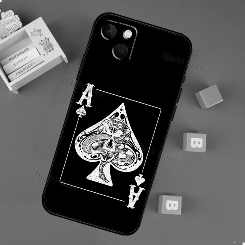 Ace of Spades Poker Case For iPhone 13 Pro Max 12 mini XS X XR Phone Cover For iPhone 11 Pro Max 8 7 Plus Case mous wallet