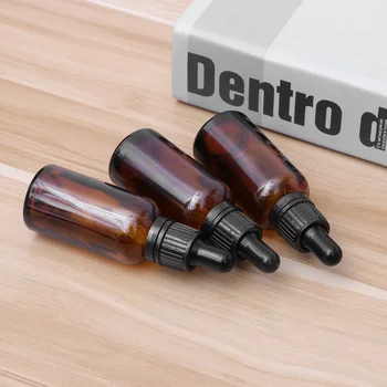 

9 Pack 30 ml Refillable Empty Amber Bottle with Dropper and Cap DIY Blends Supplies Tool Accessories Essential Oil Perfume Aroma