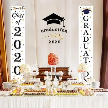 

Class Of 2020 Congrats Grad Graduation Couplet Door Flag Hanging Door Curtain Graduation Party Couplet Home Mall Decor