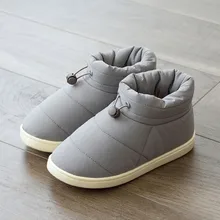 SAGACE Для Мужчин's пары зимние теплые домашние шлепанцы на нескользящей подошве обувь с высоким берцем с эластичными лентами домашние хлопковые тапочки из хлопка, однотонные плюшевые Тапочки