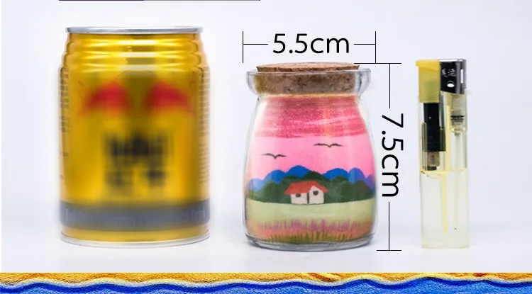 7.5*5.5CM Creative Handmade Colored Sand Bottle Painting Educational Toys DIY Home Decor Best Birthday Gift for Boys and Girls