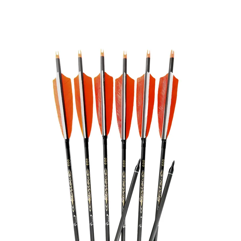 

Spine 300 340 400 500 600 Carbon Arrow ID6.2mm Shafts Turkey Feather Points For Compound Recurve Bow Longbow Hunting Archery