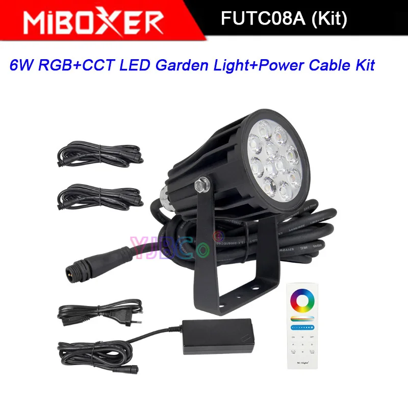 Miboxer FUTC08A 6 Вт RGB+ CCT светодиодный садовый светильник+ DC24V 65 Вт Светодиодный источник питания+ Кабельный разъем+ FUT088 2,4G беспроводной пульт дистанционного управления