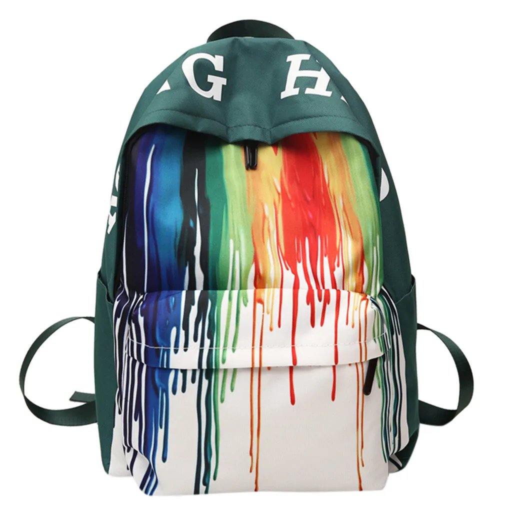 Спальное место# W401 Новая мода Для женщин цветные, холщовые сумки большой Ёмкость рюкзак студенческий дорожный рюкзак сумка женская красочный
