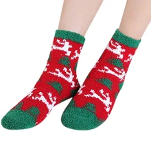 6 пар, утолщенные теплые рождественские носки, женские Зимние флисовые Носки для дома, для сна, на каждый день, GDD99