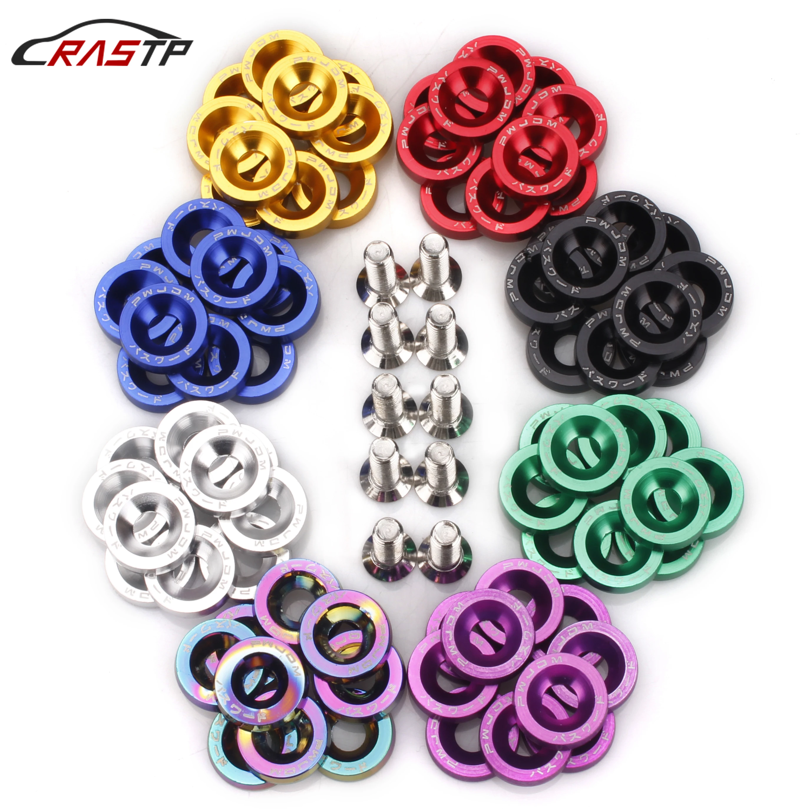10Pcs Password jdm Car Styling Modifications Fender Washer M6 Bolt