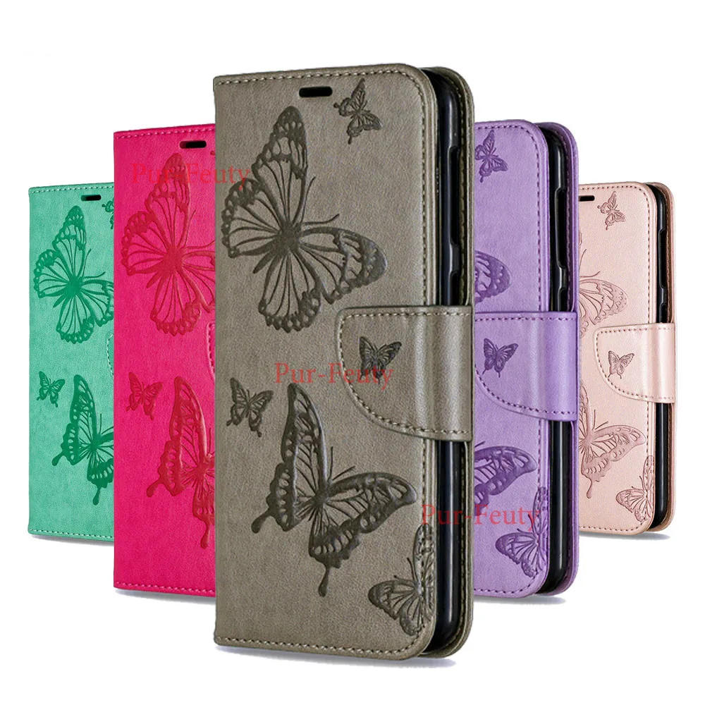 For Samsung Galaxy A41 Phone Case Cute Embossing Butterfly Flip Leather Wallet Cover shockproof | Мобильные телефоны и