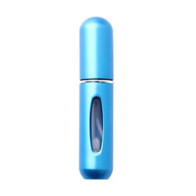 Синий 5ml Refillable Mini Perfume Bottle Atomizer Aluminum Atomizer Portable Travel Cosmetic Container Perfume Bottle Spray Container - Цвет: Синий
