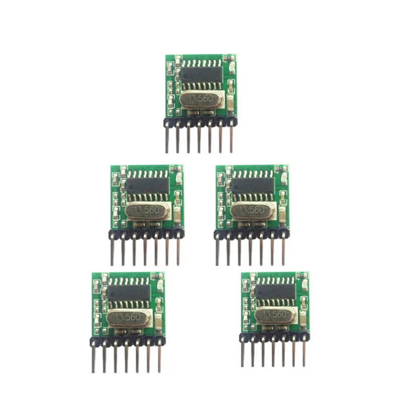 

5 pieces 433 Mhz Superheterodyne RF wireless transmitter module 1527 Encoding EV1527 Code wide-voltage 3V-24V For Remote control