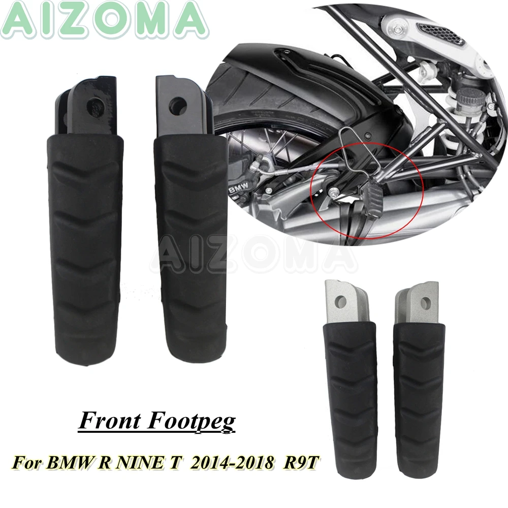 

1 Pair Cafe Racer Motorcycle Front Foot Pedal FootPegs For BMW R NINE T R9T 2014-2018 Aluminum Foot Rests Silver/Black