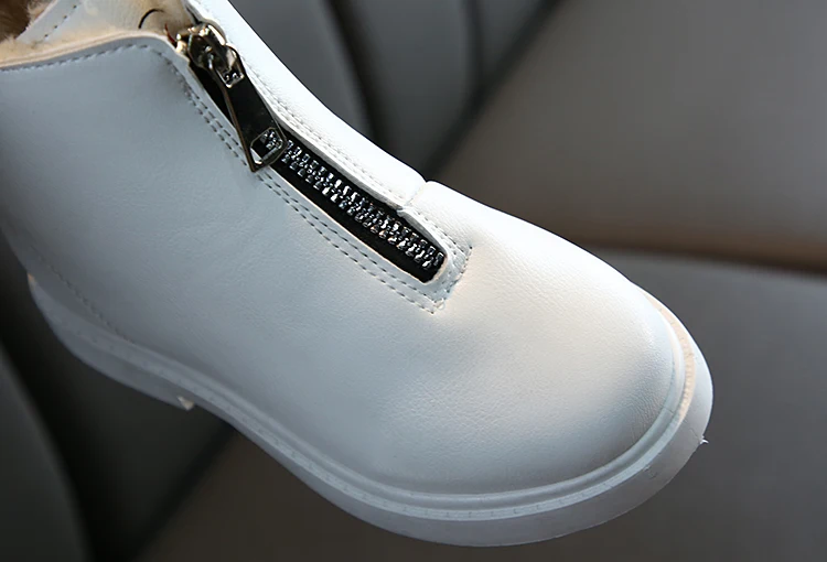 Winter Children Boots for Kids Shoes Girls Boots Boys Shoes Plush Warm Zip Fashion Outdoor Snow Boots Black White Toddler Boots