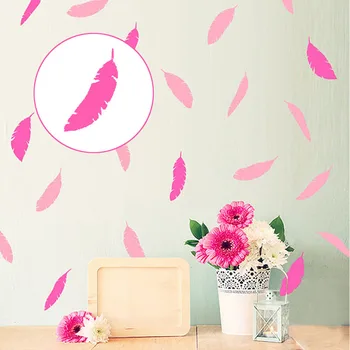 

2020 New Hot Sell Modern Style Children Room Feather PVC Material Plane Wall Stickers Art Wallpaper DIY Decals Home Decoration